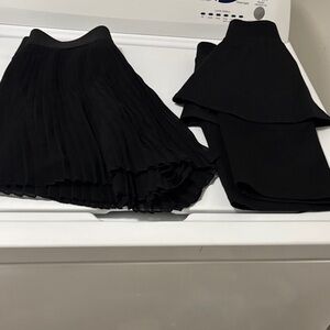 Zara Elegant Black Pleated A-Line Skirt